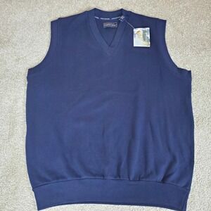 Steve Strickner for Fairway Sport Pullover Vest VNeck Navy Blue Men's SZ XL NWT